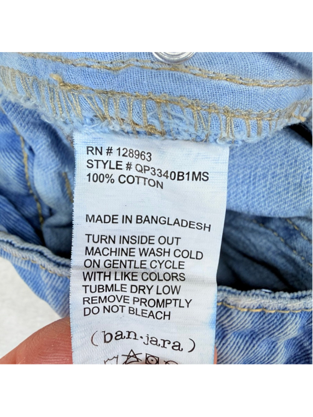 Juniors Banjara Light Blue Distressed Jean Shorts Size 7 - Picture 11 of 11